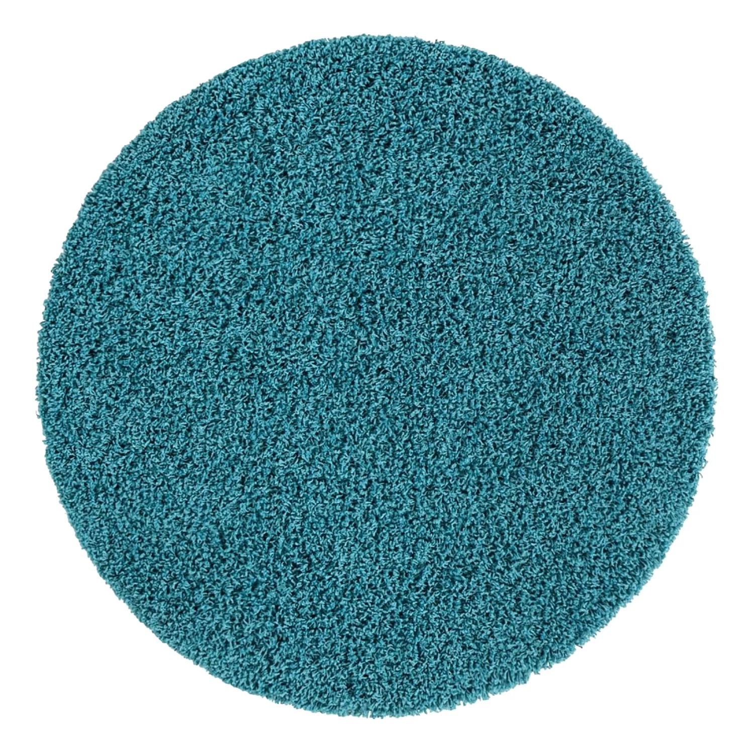 Top Square Tapis épais Shaggy Shag II - Polypropylène / Coton - Turquoise - Diamètre : 120 cm 3 Top Square Tapis épais Shaggy Shag II - Polypropylène / Coton - Turquoise - Diamètre : 120 cm