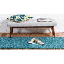 Top Square Tapis de couloir Shaggy Shag - polypropylène - Turquoise - 75 x 305 cm -Tapis Soldes Boutique 1000285002 210819 13553301198 MOOD DETAILS P000000001000285002 mood