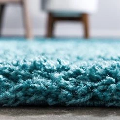 Top Square Tapis de couloir Shaggy Shag - polypropylène - Turquoise - 75 x 305 cm -Tapis Soldes Boutique 1000285002 210819 14093302164 DETAILS P000000001000285002
