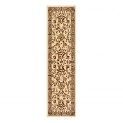 Top Square Tapis de couloir Zarin Hill - Polyester / Jute - Crème