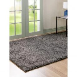 Top Square Tapis épais Shaggy Shag I - Polypropylène - Gris foncé - 185 x 275 cm -Tapis Soldes Boutique 1000285076 210819 14423604518 MOOD DETAILS P000000001000285076 mood