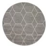Top Square Tapis Crosses Frise II - Polypropylène / Coton - Gris - Diamètre : 120 cm -Tapis Soldes Boutique 1000285113 210819 13510000859 IMAGE P000000001000285113