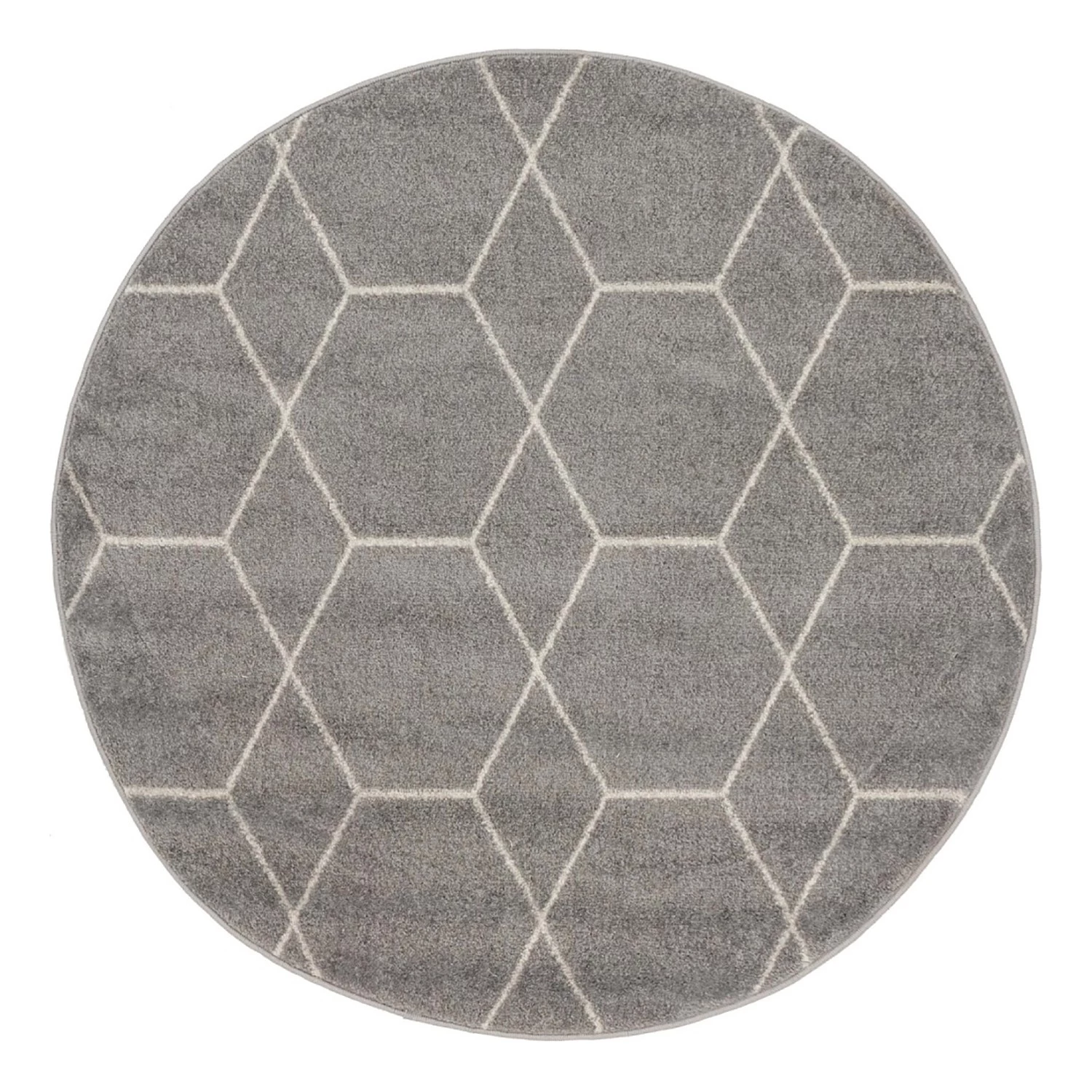 Top Square Tapis Crosses Frise II - Polypropylène / Coton - Gris - Diamètre : 120 cm 3 Top Square Tapis Crosses Frise II - Polypropylène / Coton - Gris - Diamètre : 120 cm