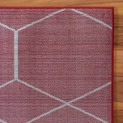 Top Square Tapis de couloir Crosses Frise II - Polypropylène / Coton - Rouge -Tapis Soldes Boutique 1000285115 210819 13504200837 DETAILS P000000001000285115