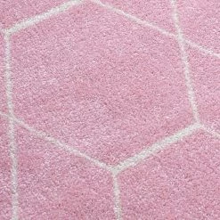 Top Square Tapis Crosses Frise I - Polypropylène / Coton - Rose - 185 x 275 cm -Tapis Soldes Boutique 1000285119 210819 13502900821 DETAILS P000000001000285119