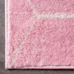 Top Square Tapis Crosses Frise I - Polypropylène / Coton - Rose - 185 x 275 cm -Tapis Soldes Boutique 1000285119 210819 13503100823 DETAILS P000000001000285119