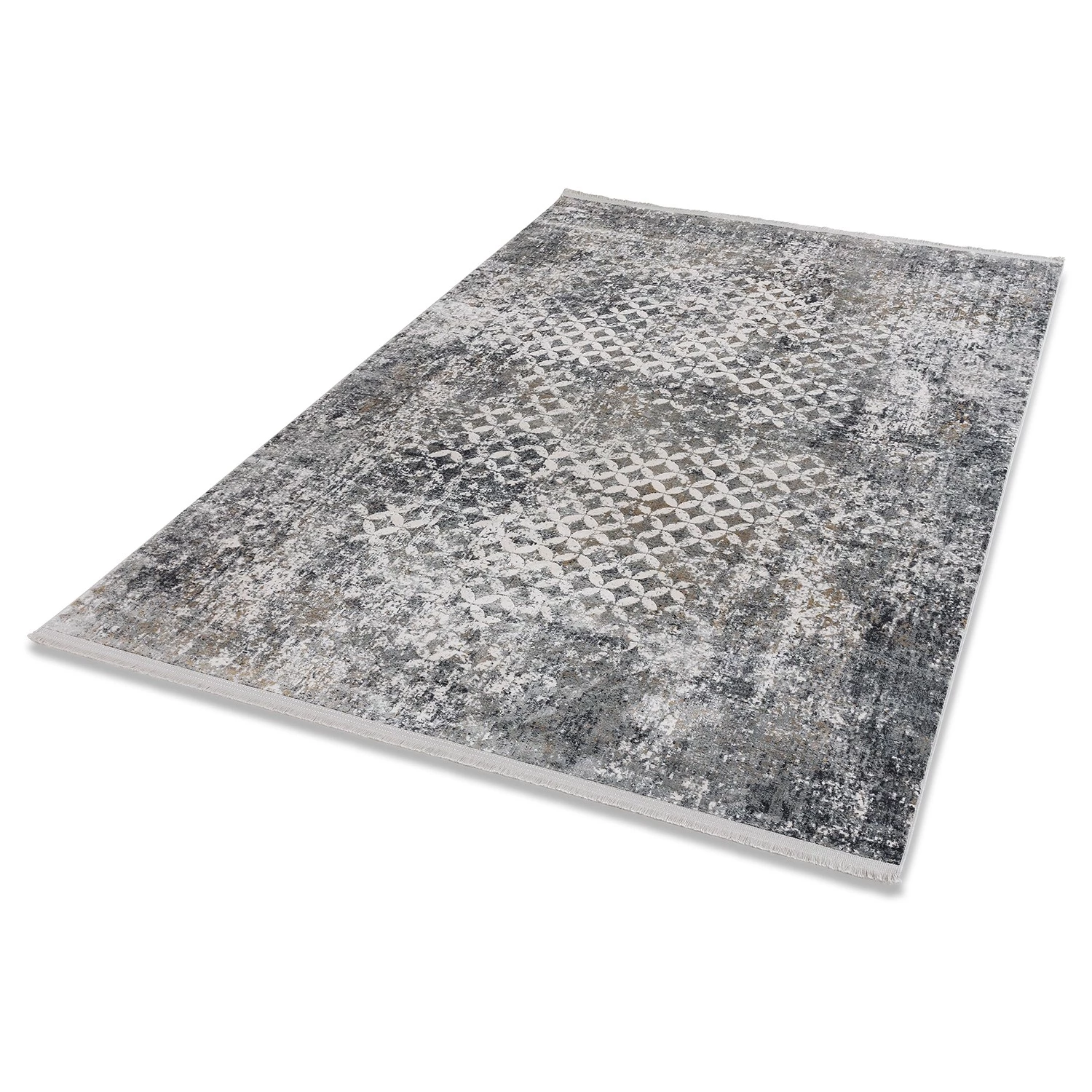 Astra Tapis Julia VII - Viscose / Polyester - Gris / Doré - 80 x 150 cm 4 Astra Tapis Julia VII - Viscose / Polyester - Gris / Doré - 80 x 150 cm – Image 2