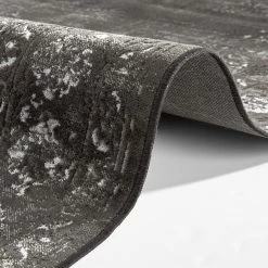 ELLE DECORATION Tapis Berseba - Viscose / Chenille acrylique - Gris foncé - 160 x 230 cm -Tapis Soldes Boutique 1000294342 210923 11345400224 DETAILS P000000001000294342