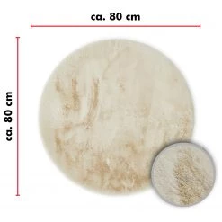Andiamo Tapis en fourrure Novara - Polyester - Crème - Diamètre : 80 cm -Tapis Soldes Boutique 1000295012 220616 500 SKETCH DETAILS P000000001000295012 sketch