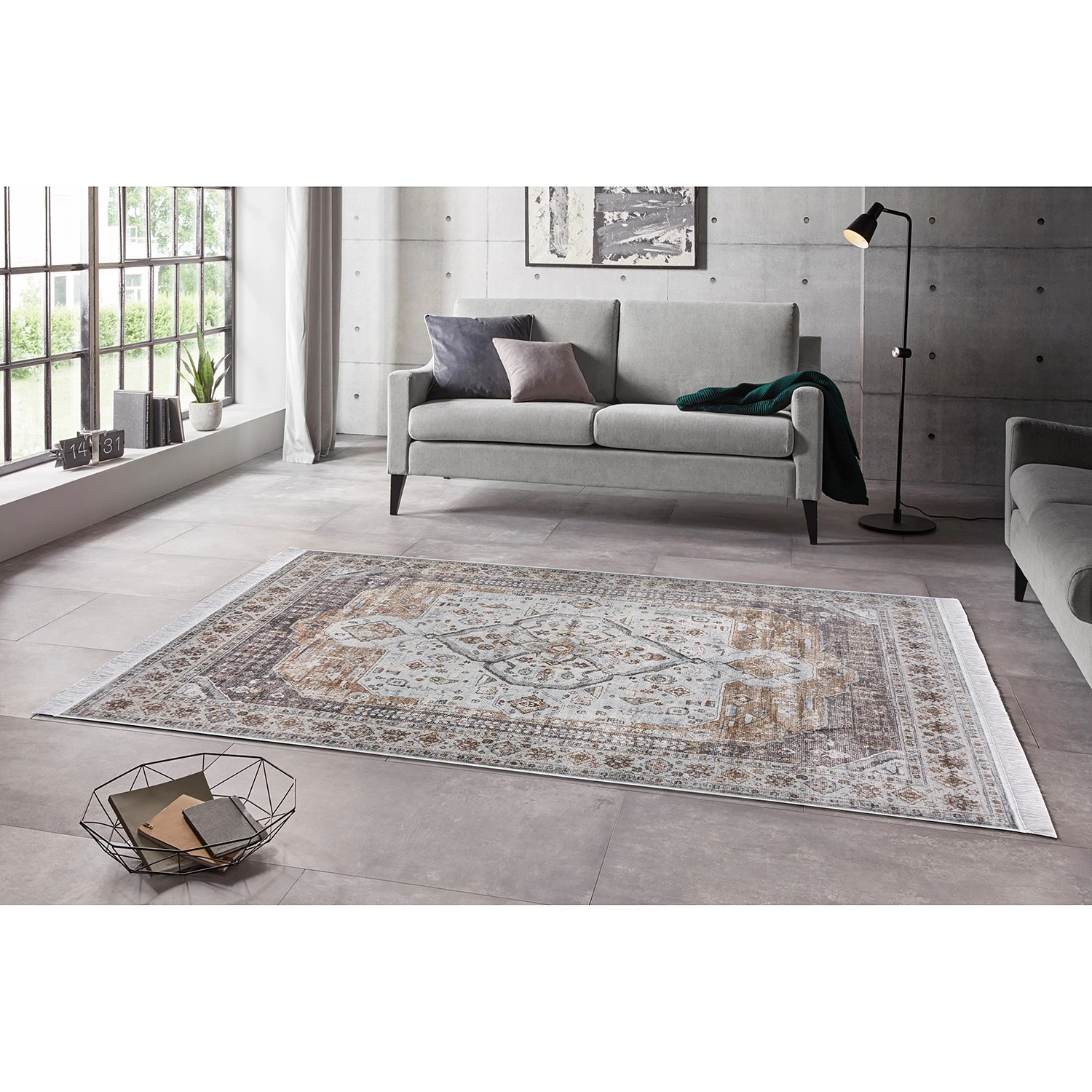 ELLE DECORATION Tapis Tabriz Madiha - Viscose / Coton - Marron - 95 x 140 cm 4 ELLE DECORATION Tapis Tabriz Madiha - Viscose / Coton - Marron - 95 x 140 cm – Image 2