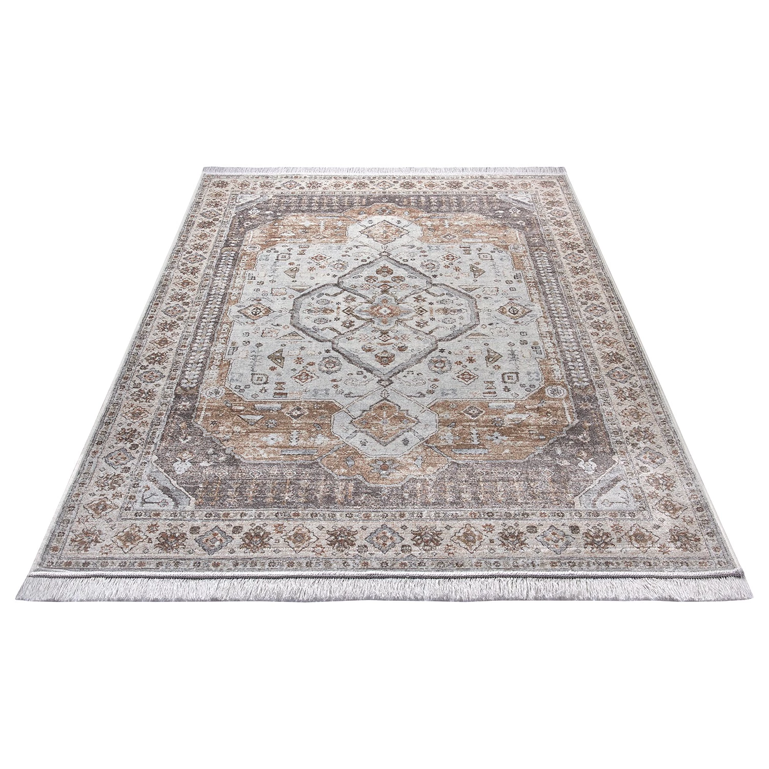 ELLE DECORATION Tapis Tabriz Madiha - Viscose / Coton - Marron - 95 x 140 cm 5 ELLE DECORATION Tapis Tabriz Madiha - Viscose / Coton - Marron - 95 x 140 cm – Image 3
