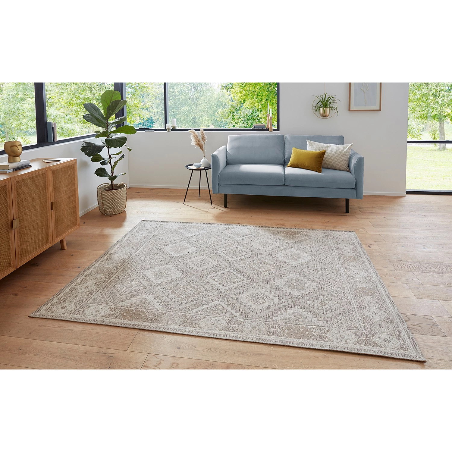 ELLE DECORATION Tapis naturel Karakum - Jute / Laine / Viscose - Crème / Gris - 200 x 290 cm 4 ELLE DECORATION Tapis naturel Karakum - Jute / Laine / Viscose - Crème / Gris - 200 x 290 cm – Image 2