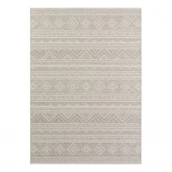 ELLE DECORATION Tapis naturel Maranao - Jute / Laine / Viscose - Crème / Gris - 160 x 230 cm