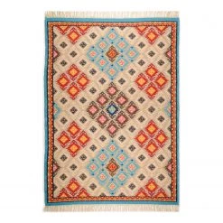 THEKO die markenteppiche Tapis en laine Kelima Royal I - Laine vierge / Coton - Multicolore