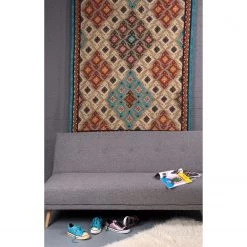 THEKO die markenteppiche Tapis en laine Kelima Royal I - Laine vierge / Coton - Multicolore -Tapis Soldes Boutique 1000301481 211117 17180900204 MOOD DETAILS P000000001000301481 mood