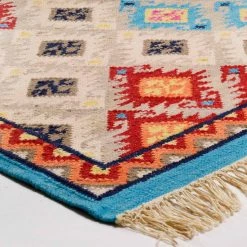 THEKO die markenteppiche Tapis en laine Kelima Royal I - Laine vierge / Coton - Multicolore -Tapis Soldes Boutique 1000301481 211117 17181200246 DETAILS P000000001000301481