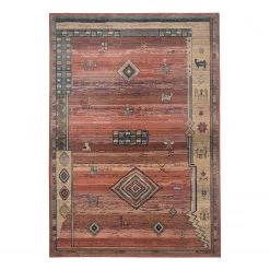 THEKO die markenteppiche Tapis Gabiro 002 - Polypropylène - Terracotta - 68 x 135 cm