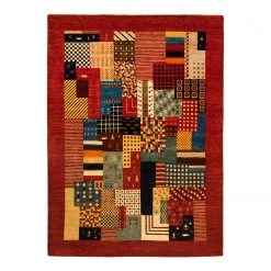 THEKO die markenteppiche Tapis en laine Hindustan Hali 1425 - Laine vierge - Rouge - 70 x 140 cm