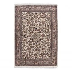 THEKO die markenteppiche Tapis en laine Benares Isfahan - Laine vierge - Beige - 140 x 200 cm