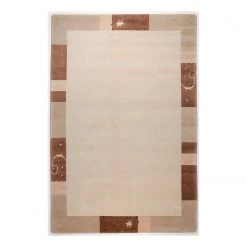 THEKO die markenteppiche Tapis en laine Royal Ganges I - Laine / Viscose - Beige - 190 x 290 cm