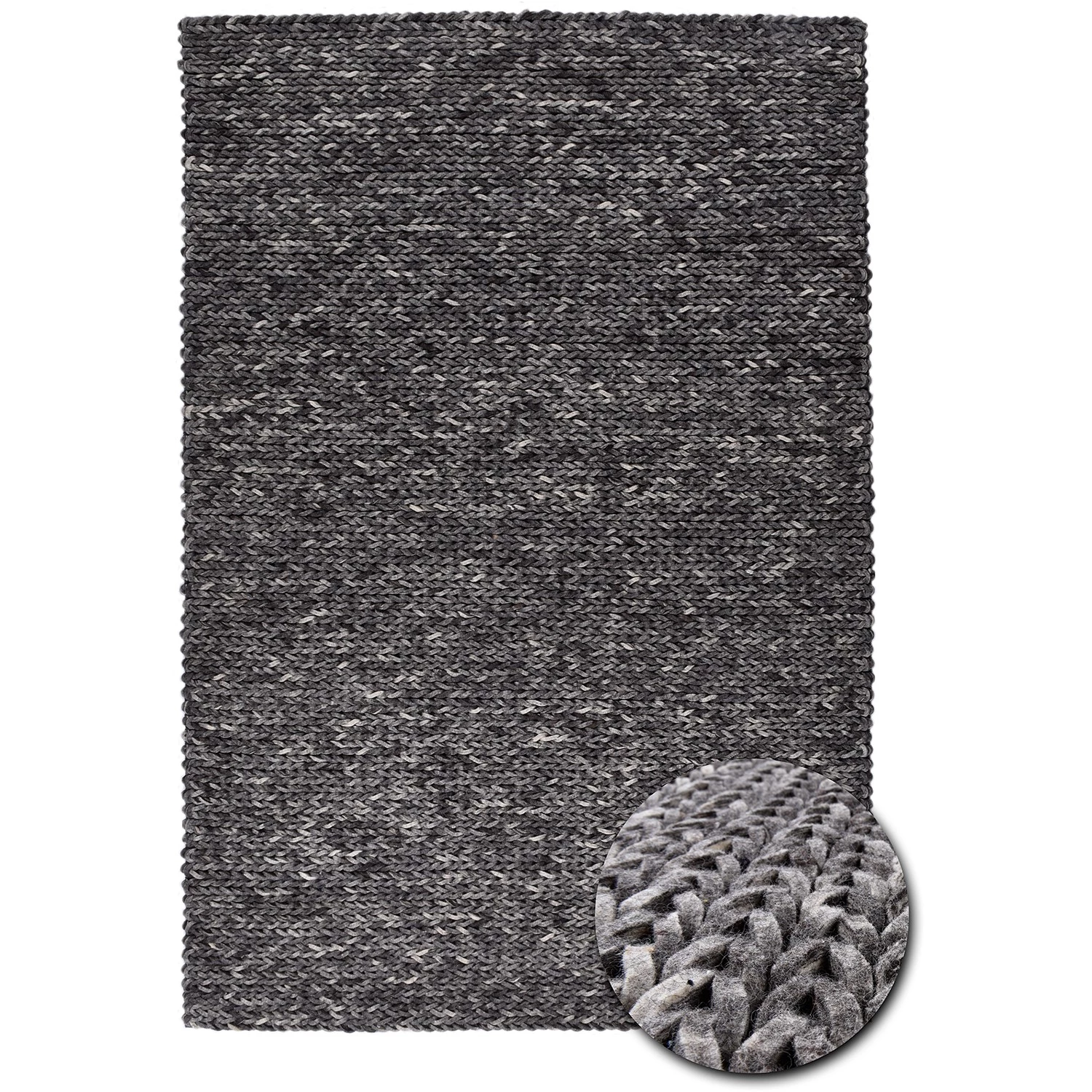 THEKO die markenteppiche Tapis en laine Arlberg - Laine vierge - Gris - 140 x 200 cm 6 THEKO die markenteppiche Tapis en laine Arlberg - Laine vierge - Gris - 140 x 200 cm – Image 4
