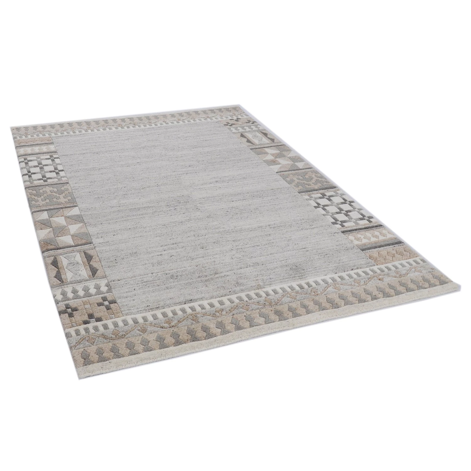 THEKO die markenteppiche Tapis en laine Nakarta 6030 I - Laine vierge - Gris - 190 x 290 cm 4 THEKO die markenteppiche Tapis en laine Nakarta 6030 I - Laine vierge - Gris - 190 x 290 cm – Image 2
