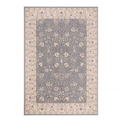THEKO die markenteppiche Tapis en laine Floresti IV - Laine vierge - Gris - 80 x 150 cm