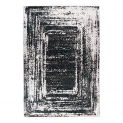 Kayoom Tapis Rhodin 725 - Polyester - Noir / Blanc - 80 x 150 cm