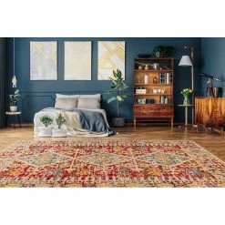 Kayoom Tapis Charme 125 - Tissu mélangé - Multicolore / Rouge - 80 x 150 cm -Tapis Soldes Boutique 1000304524 211102 14493800743 MOOD DETAILS P000000001000304524 mood