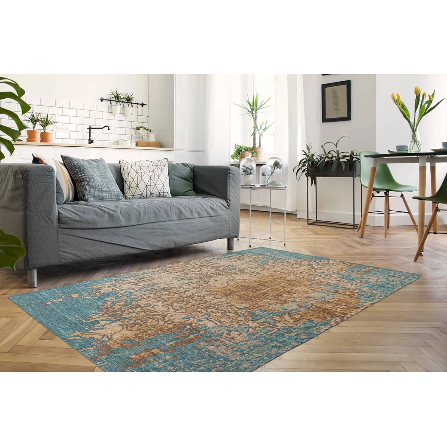 Kayoom Tapis Primavera 725 - Tissu mélangé - Sable / Bleu - 200 x 290 cm 5 Kayoom Tapis Primavera 725 - Tissu mélangé - Sable / Bleu - 200 x 290 cm – Image 3
