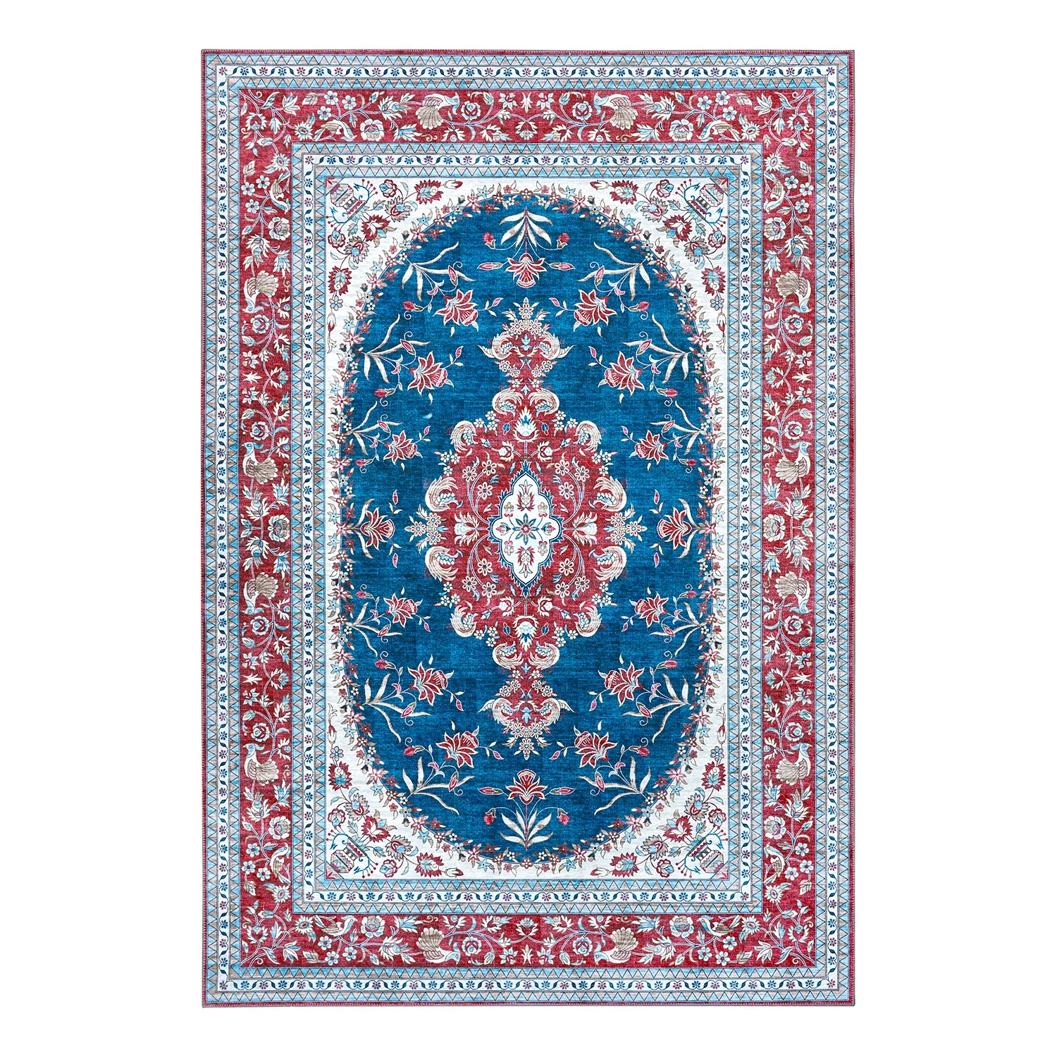 Nouristan Tapis Tabriz Nila - Polyester - Rouge rubis / Bleu - 200 x 290 cm 3 Nouristan Tapis Tabriz Nila - Polyester - Rouge rubis / Bleu - 200 x 290 cm