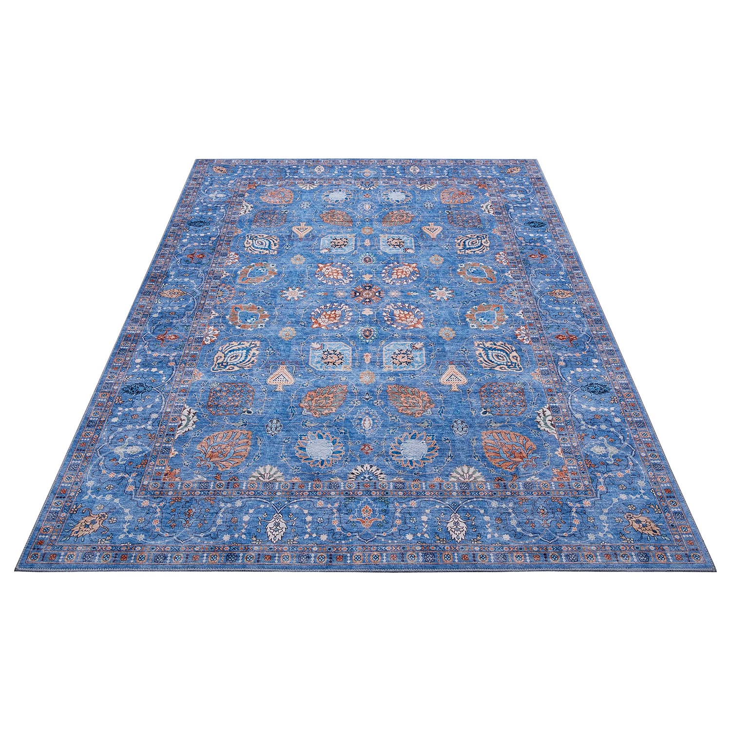 Nouristan Tapis Nain Madina - Polyester - Bleu jean - 80 x 150 cm 5 Nouristan Tapis Nain Madina - Polyester - Bleu jean - 80 x 150 cm – Image 3