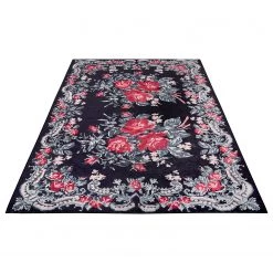 Nouristan Tapis Rose Kelim Molda - Polyester - Gris / Rouge - 160 x 230 cm -Tapis Soldes Boutique 1000304768 211101 06354000085 DETAILS P000000001000304768