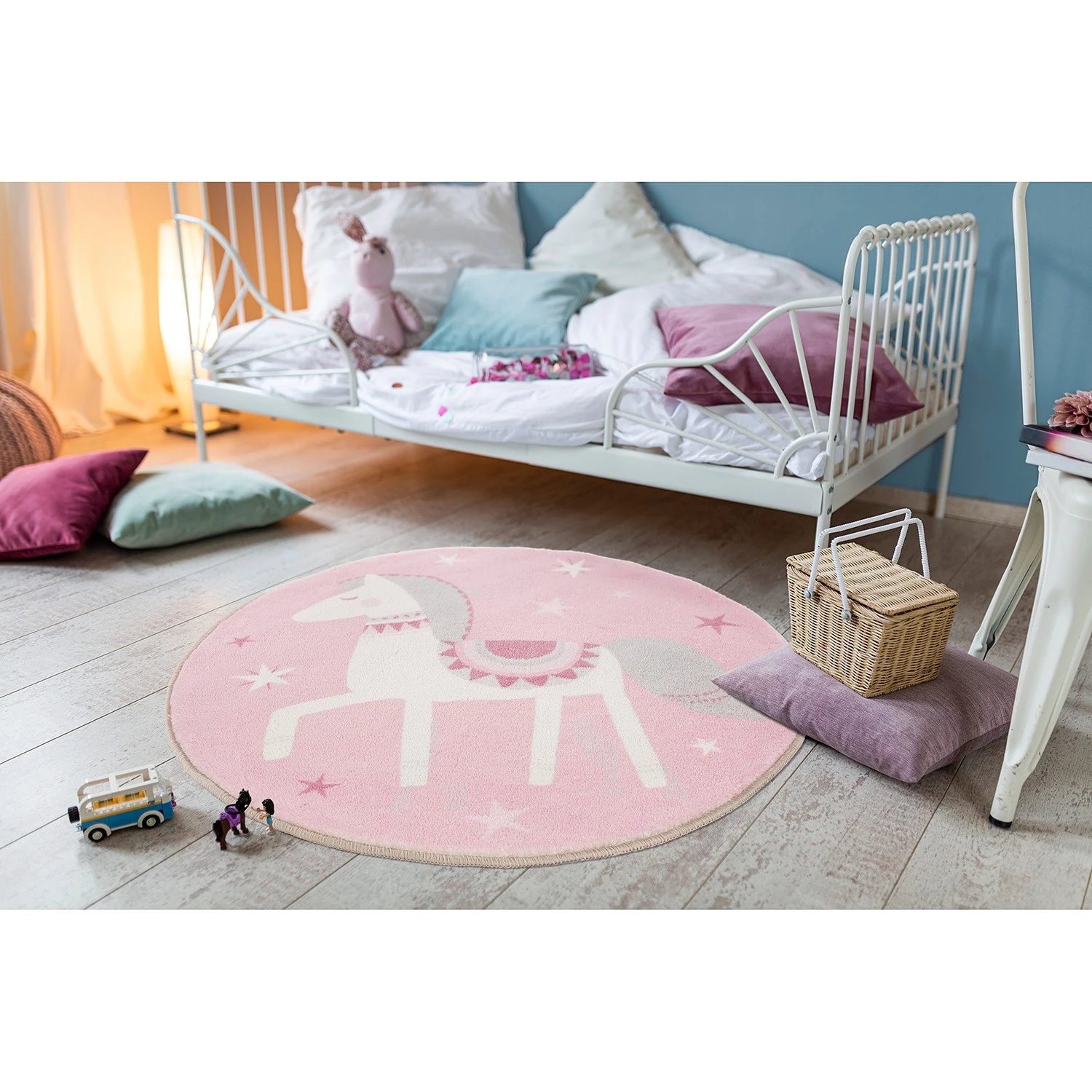 Luxor living Tapis enfant Lotti II - Polyester - Blanc / Rose 4 Luxor living Tapis enfant Lotti II - Polyester - Blanc / Rose – Image 2