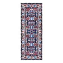 ELLE DECORATION Tapis de couloir Kazak Tizab - Polyester - Bleu / Multicolore