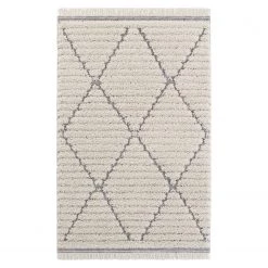 Mint Rugs Tapis épais Fulani - Polypropylène - Crème / Gris - 120 x 170 cm