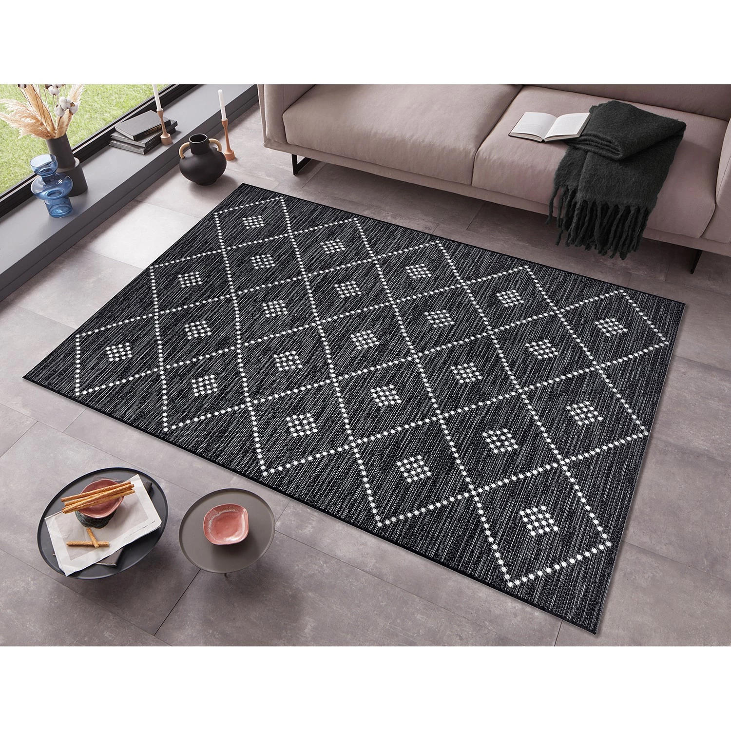 Freundin Home Collection Tapis Kaipa - Polypropylène - Anthracite / Crème - 155 x 230 cm 4 Freundin Home Collection Tapis Kaipa - Polypropylène - Anthracite / Crème - 155 x 230 cm – Image 2