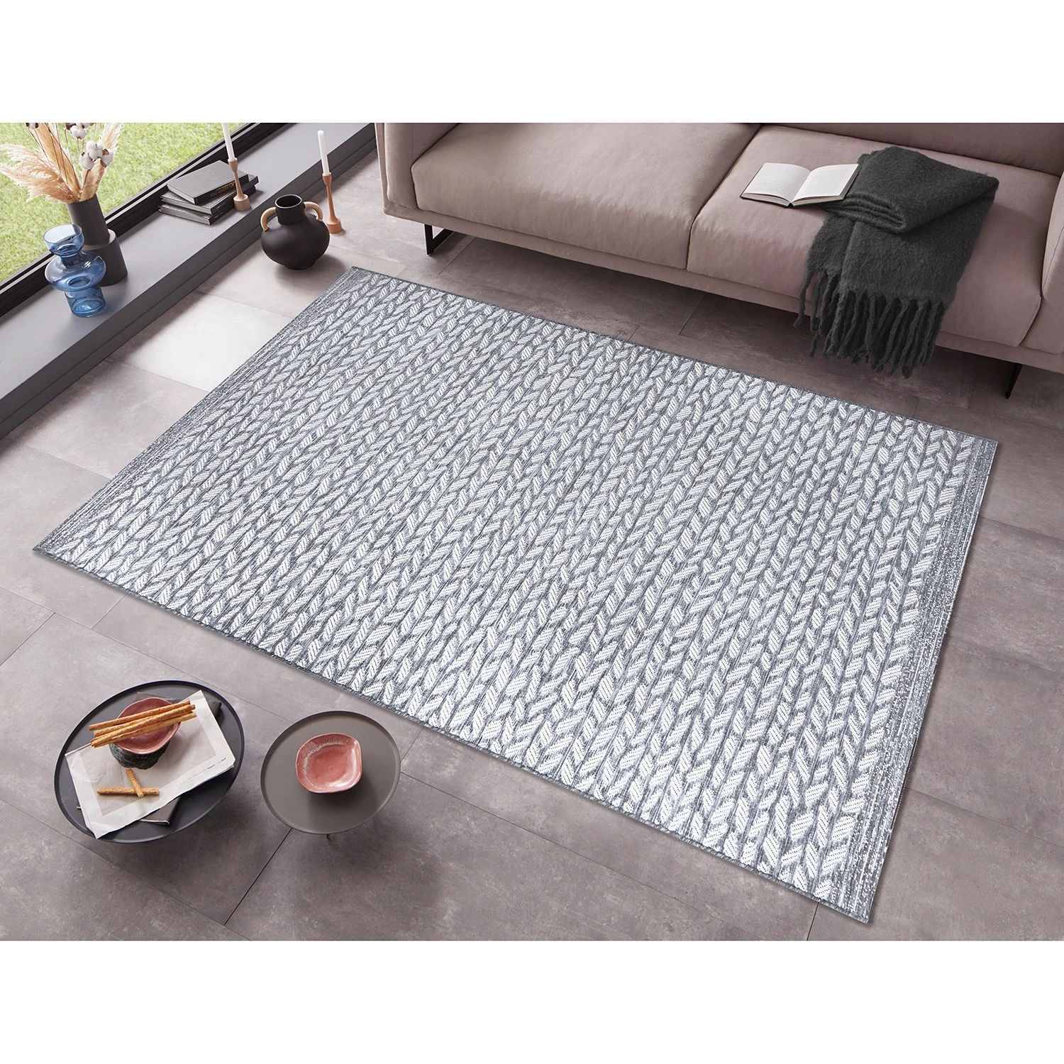 Freundin Home Collection Tapis Pangala - Polypropylène - Gris argenté - 155 x 230 cm 4 Freundin Home Collection Tapis Pangala - Polypropylène - Gris argenté - 155 x 230 cm – Image 2