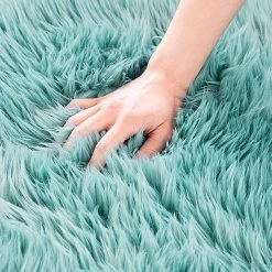 FLHF Tapis épais Okka III - Polyester - Bleu - 60 x 90 cm -Tapis Soldes Boutique 1000311874 220329 040 DETAILS P000000001000311874