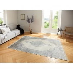 Nouristan Tapis Medaillon Hamun - Viscose - Bleu clair - 200 x 300 cm -Tapis Soldes Boutique 1000311974 211130 13005600849 MOOD DETAILS P000000001000311974 mood