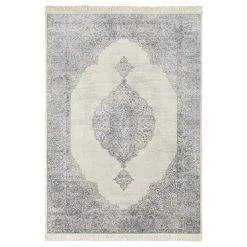 Nouristan Tapis Medaillon Hamun - Viscose - Bleu clair - 200 x 300 cm