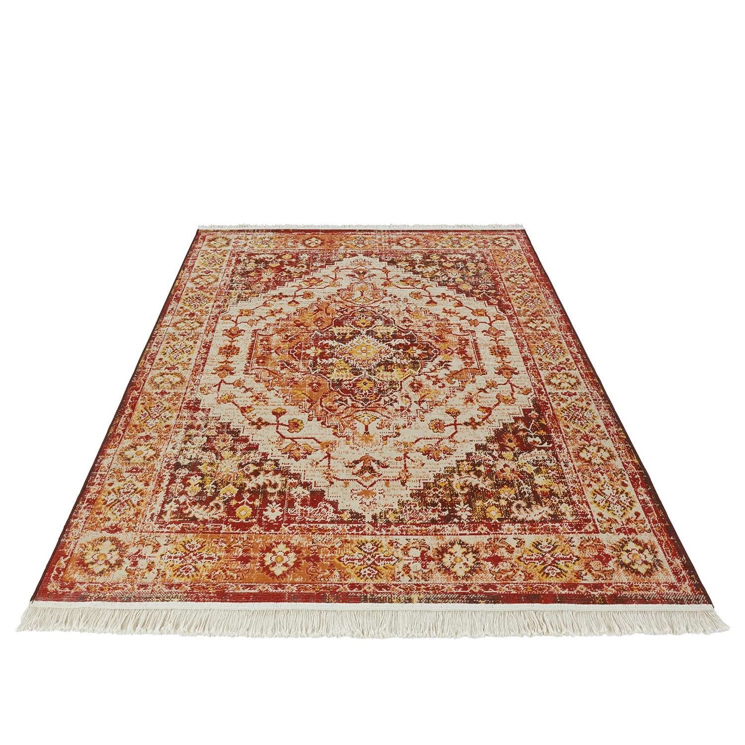 Nouristan Tapis Samia - Polyester recyclé / Coton recyclé / Polypropylène - Orange / Rouge - 120 x 170 cm 6 Nouristan Tapis Samia - Polyester recyclé / Coton recyclé / Polypropylène - Orange / Rouge - 120 x 170 cm – Image 4