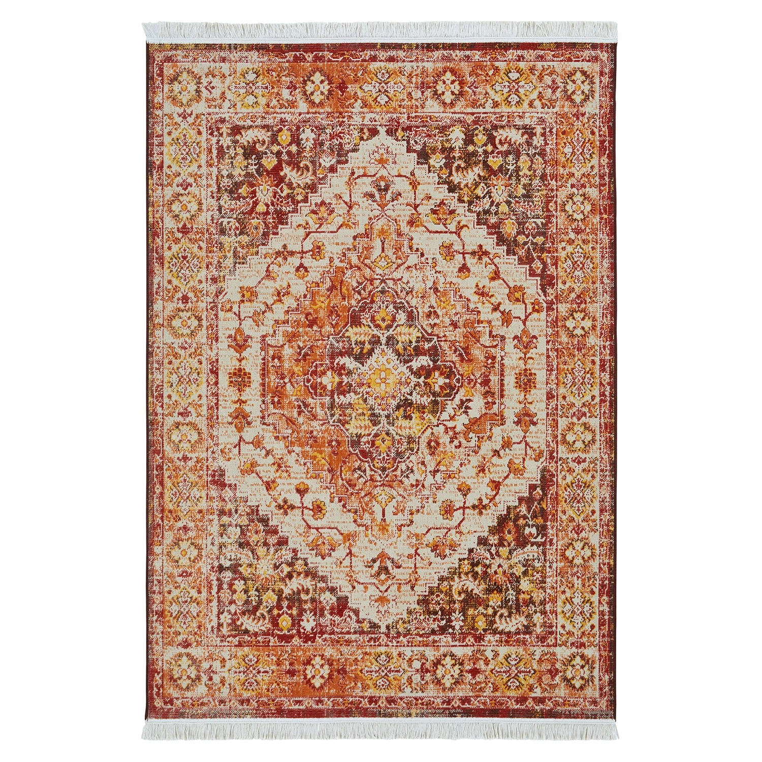 Nouristan Tapis Samia - Polyester recyclé / Coton recyclé / Polypropylène - Orange / Rouge - 120 x 170 cm 3 Nouristan Tapis Samia - Polyester recyclé / Coton recyclé / Polypropylène - Orange / Rouge - 120 x 170 cm