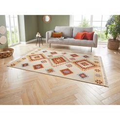 Nouristan Tapis Vida - Polyester recyclé / Coton recyclé / Polypropylène - Crème - 80 x 150 cm -Tapis Soldes Boutique 1000312118 211130 13002300291 MOOD DETAILS P000000001000312118 mood