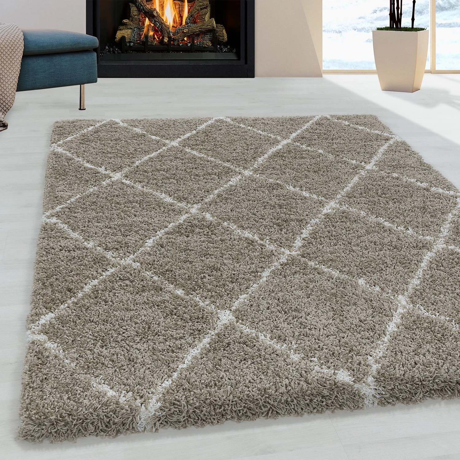 Ayyildiz Tapis épais Kamara I - Polypropylène - Beige - 160 x 230 cm 4 Ayyildiz Tapis épais Kamara I - Polypropylène - Beige - 160 x 230 cm – Image 2