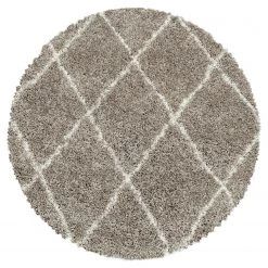Ayyildiz Tapis épais Kamara II - Polypropylène - Beige - Diamètre : 200 cm