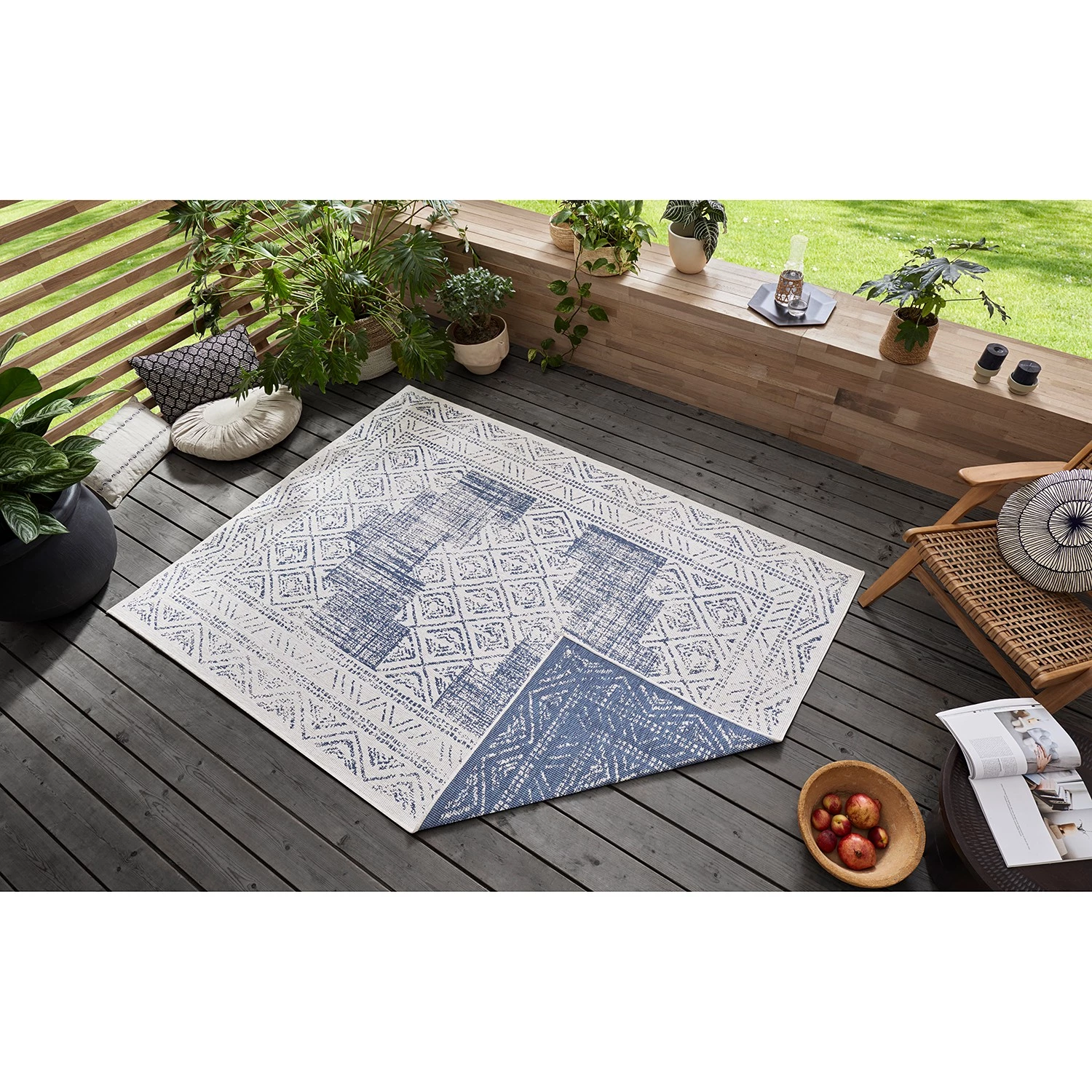 Freundin Home Collection Tapis réversible Gaia - Polypropylène - Bleu - 80 x 150 cm 4 Freundin Home Collection Tapis réversible Gaia - Polypropylène - Bleu - 80 x 150 cm – Image 2