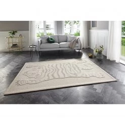 ELLE DECORATION Tapis Optik Samay - Polyester / Polypropylène - Crème / Beige - 120 x 170 cm -Tapis Soldes Boutique 1000316342 211229 13265000642 MOOD DETAILS P000000001000316342 mood