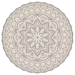 Contento Tapis en vinyle Matteo II - Vinyle - Beige - Diamètre : 145 cm