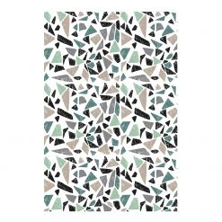 Contento Tapis en vinyle Matteo Natural I - Vinyle - Gris / Vert - 60 x 90 cm